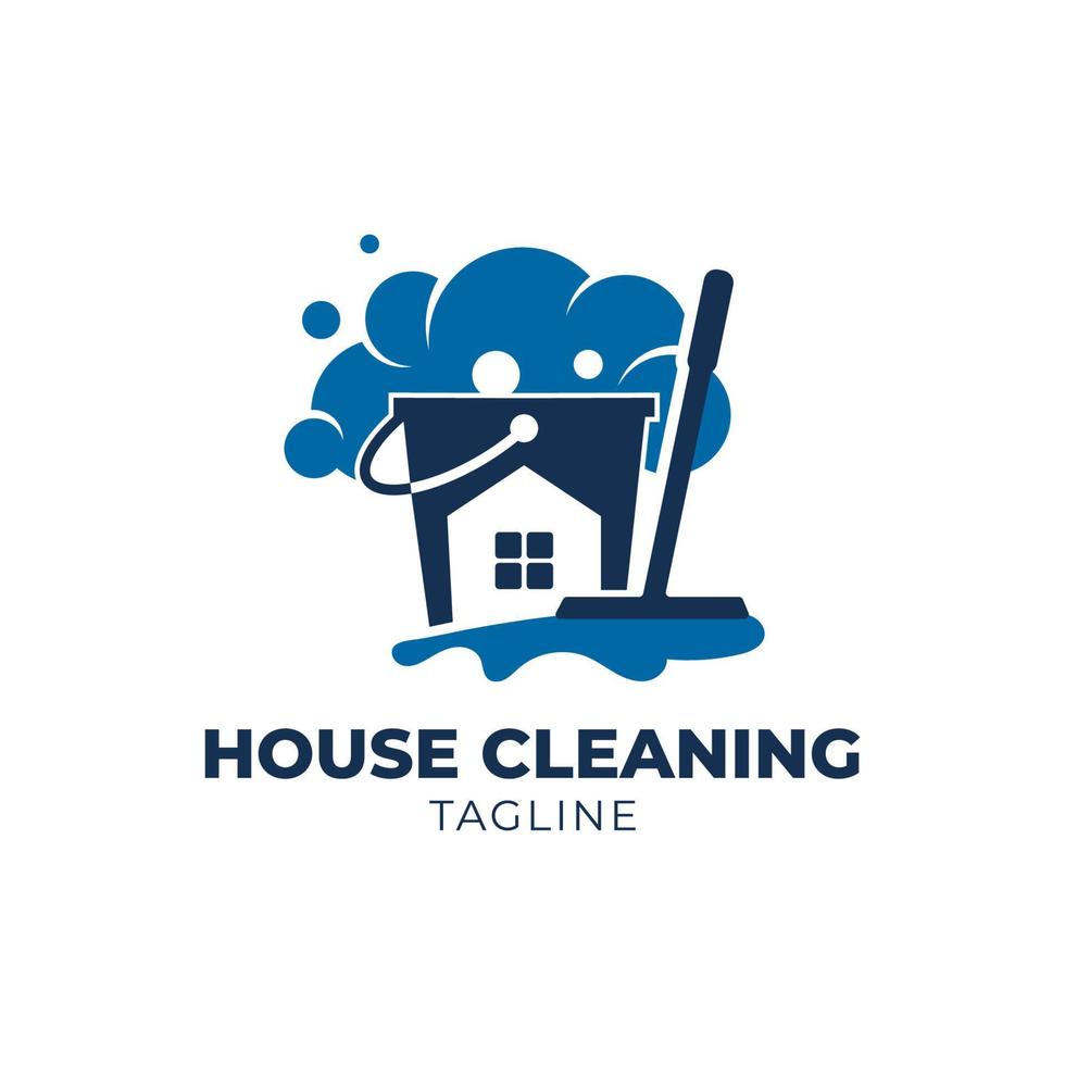 logotipo de limpeza doméstica, adequado para serviços de limpeza imobiliária vetor