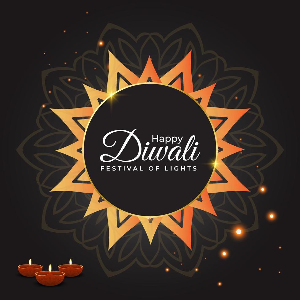 fantástico feliz diwali festival de luzes vetor de design de férias