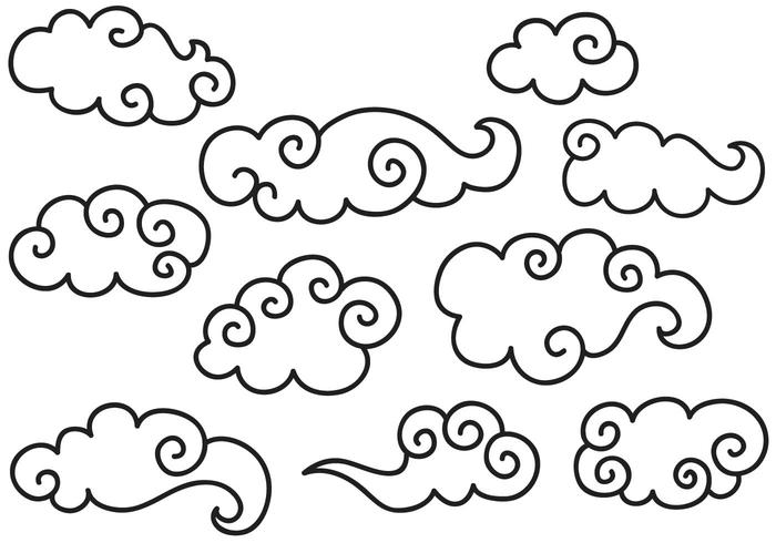 Vetores grátis de nuvens chinesas