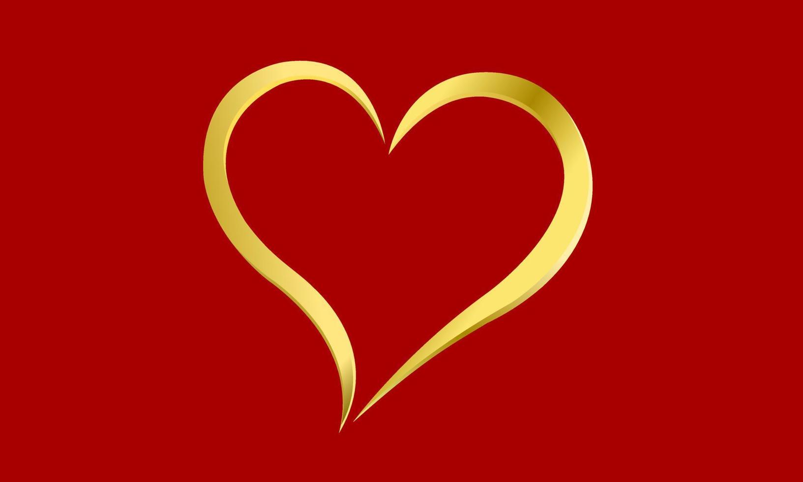 ícone ou logotipo coração de ouro brilhante. a ilustração mostra um amor precioso. vetor