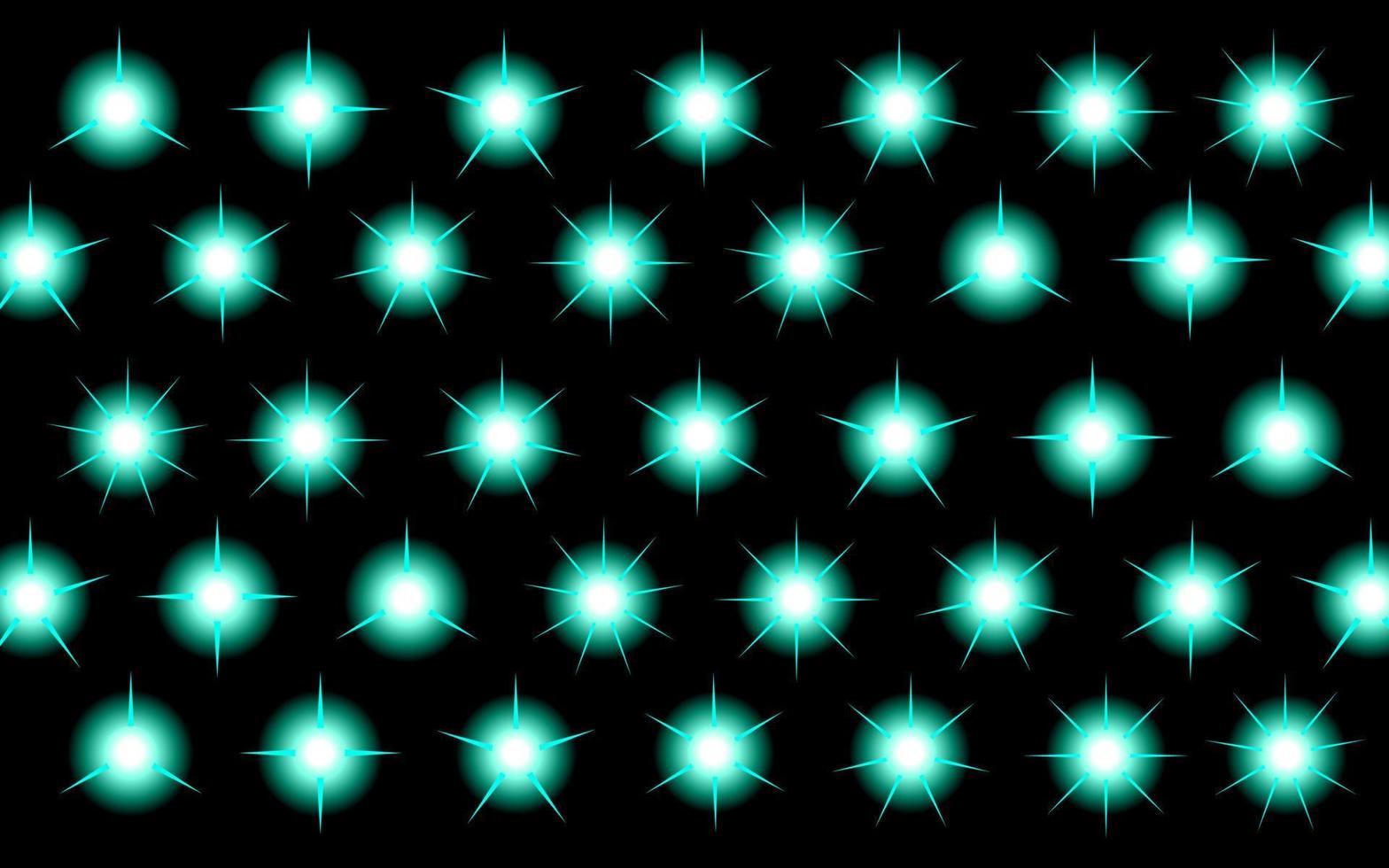 vetor brilhante efeito de luz estrelas estoura com brilhos na ilustração vetorial de fundo preto.