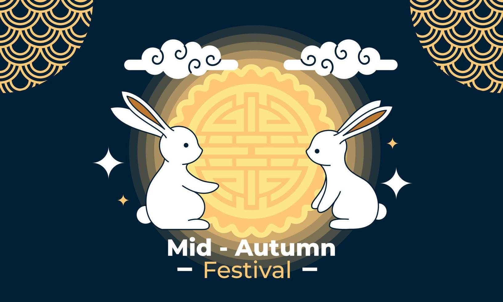 ilustração de celebração do festival do meio outono vetor