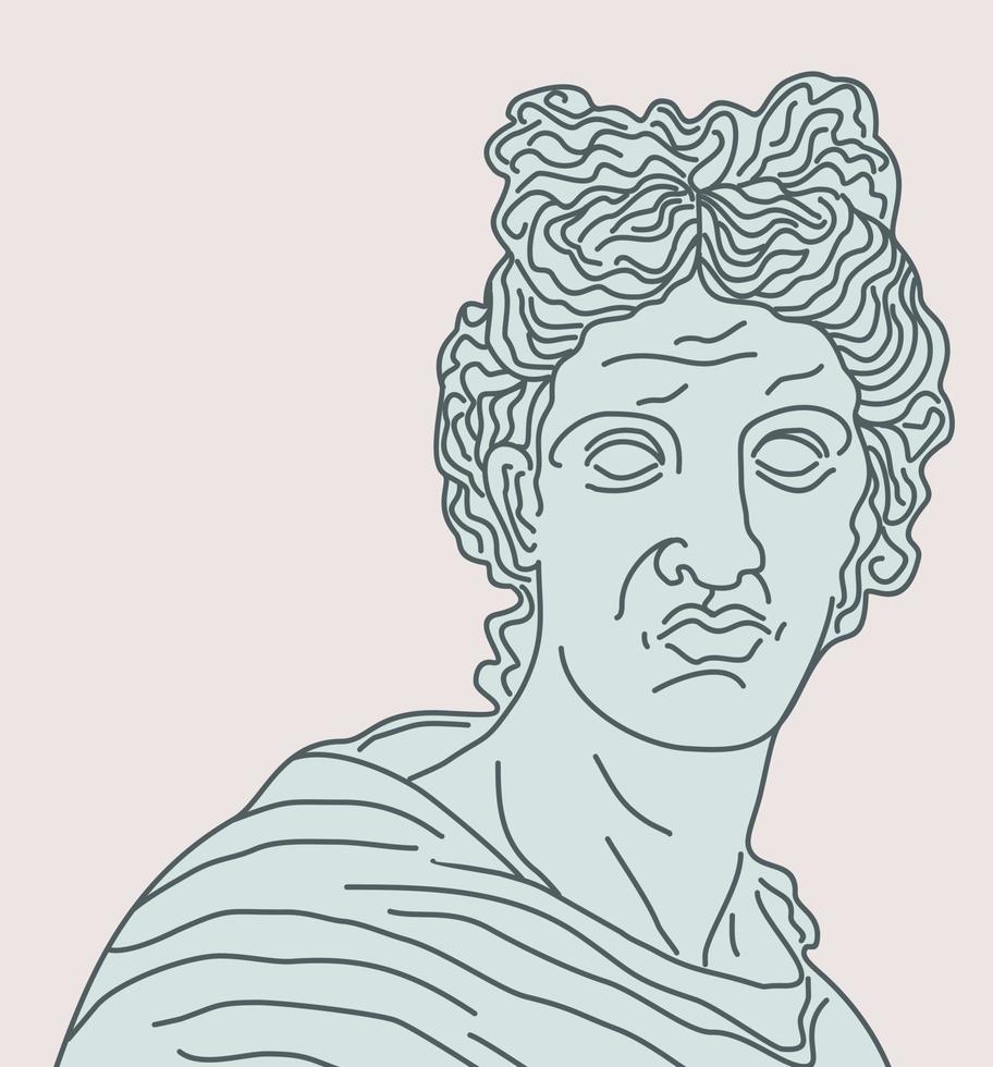 ilustração em vetor isolada da estátua grega masculina.