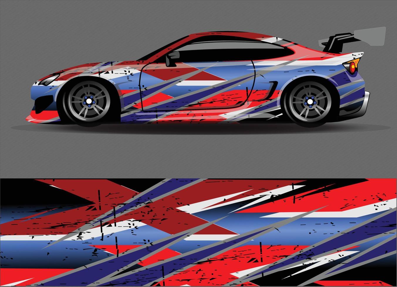 vetor de design de envoltório de carro. designs de kit de fundo de corrida de listras abstratas gráficas para aventura e libré de rali de carro de corrida de veículo envoltório