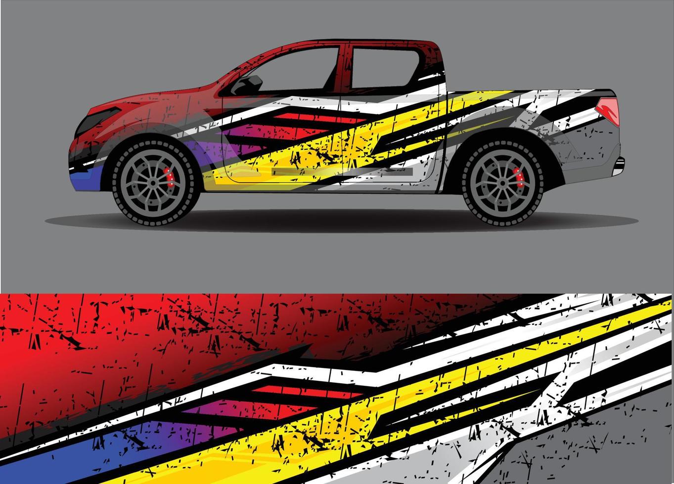 vetor de design de envoltório de carro. designs de kit de fundo de corrida de listras abstratas gráficas para aventura e libré de rali de carro de corrida de veículo envoltório