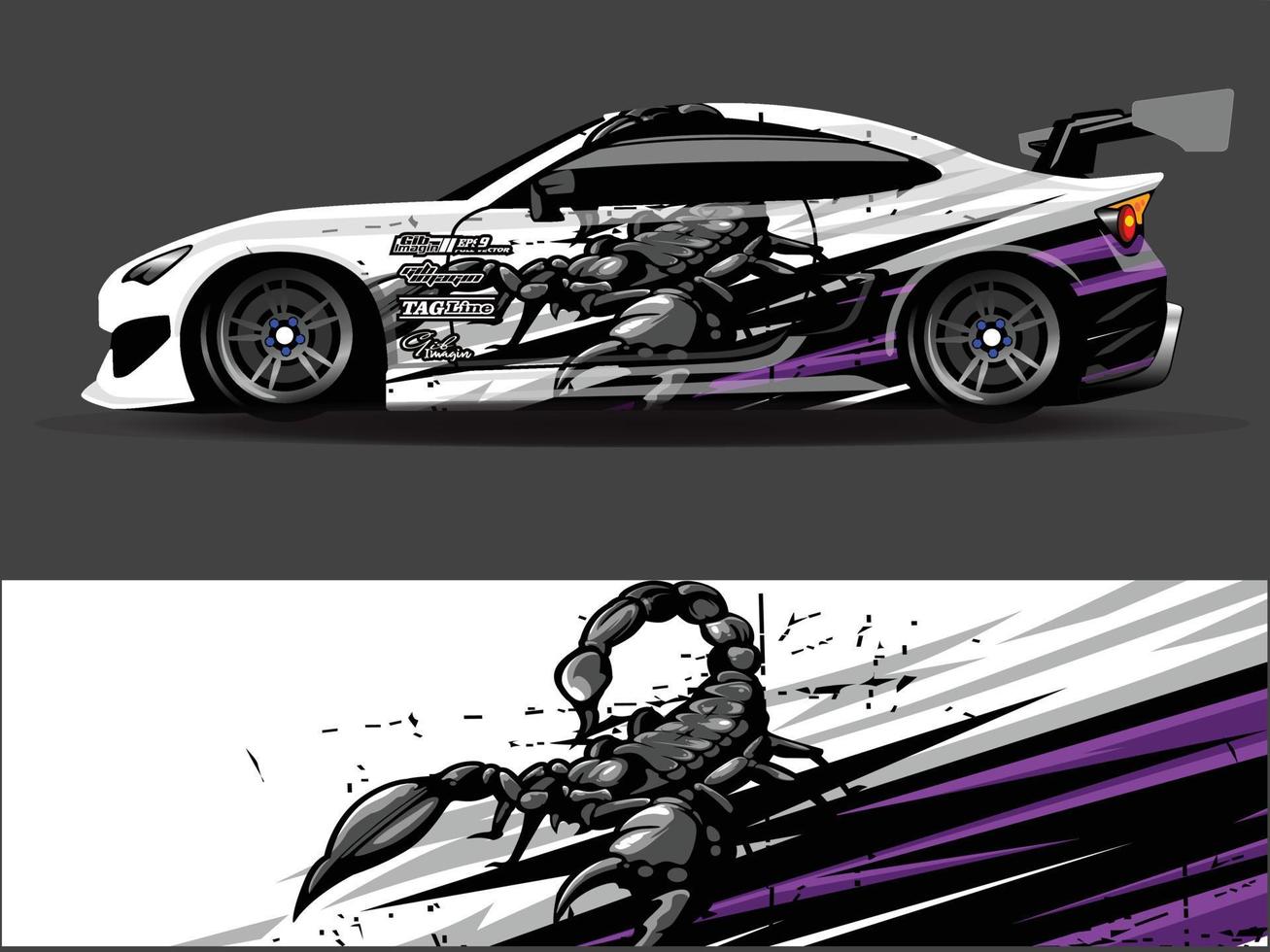 vetor de design de envoltório de carro. designs de kit de fundo de corrida de listras abstratas gráficas para aventura e libré de rali de carro de corrida de veículo envoltório