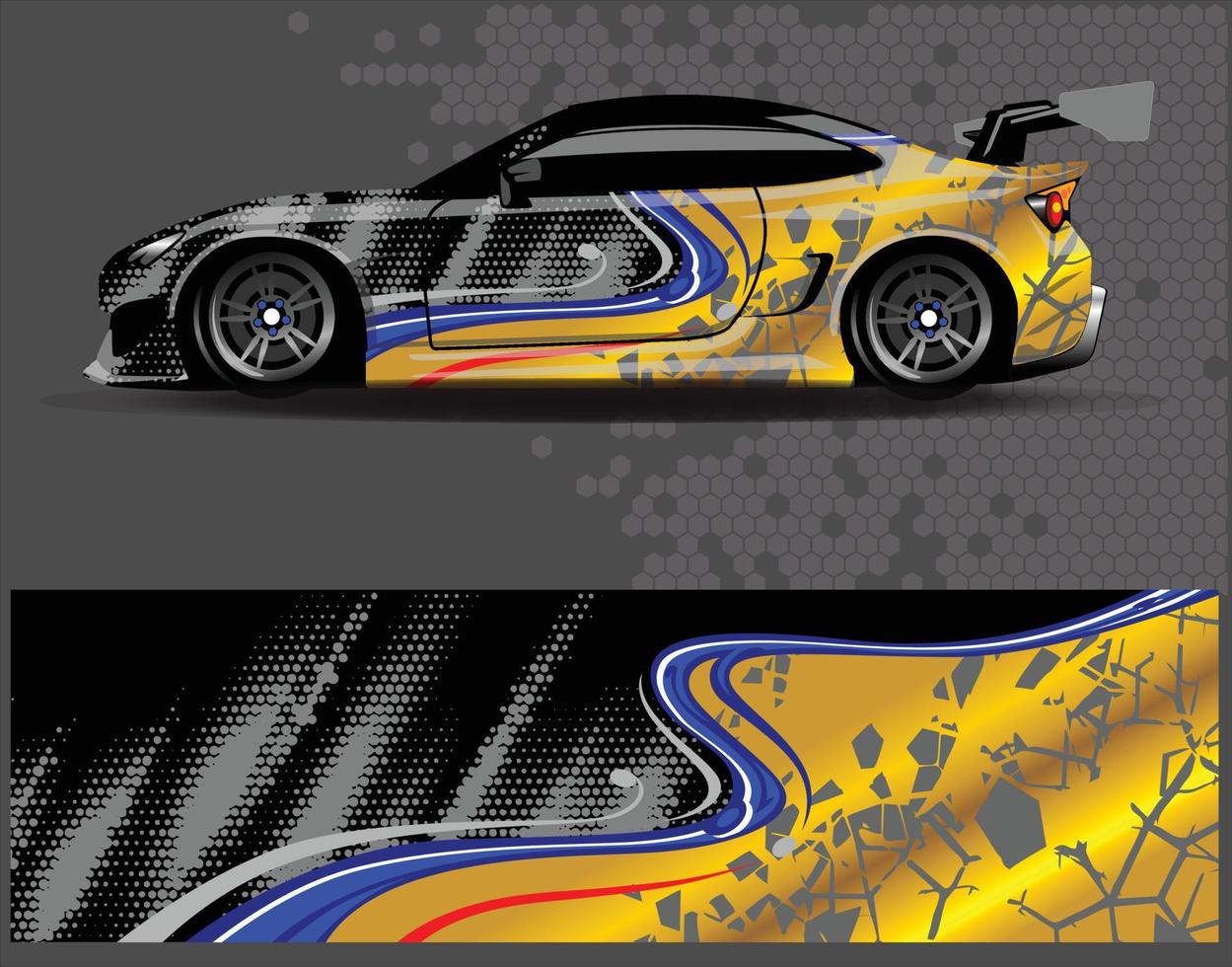 gráficos de decalque de envoltório de carro. corrida de grunge de listra de águia abstrata e fundo esportivo para libré de corrida ou adesivo de vinil de carro de uso diário vetor