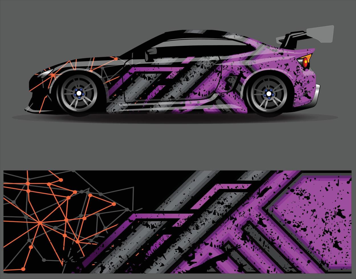 gráficos de decalque de envoltório de carro. corrida de grunge de listra de águia abstrata e fundo esportivo para libré de corrida ou adesivo de vinil de carro de uso diário vetor