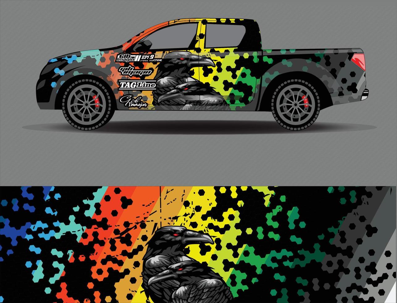 vetor de design de envoltório de carro. designs de kit de fundo de corrida de listras abstratas gráficas para aventura e libré de rali de carro de corrida de veículo envoltório