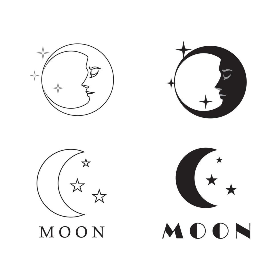 modelo de design de ilustração vetorial ícone moonstar. vetor