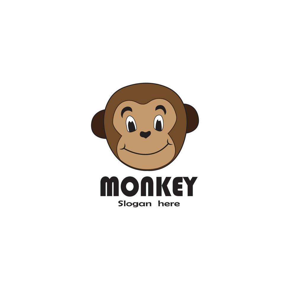 design de modelo de ilustração vetorial de logotipo de macaco. vetor