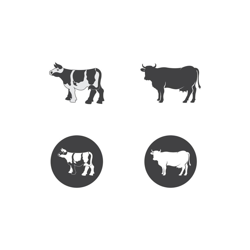 modelo de design de ilustração vetorial de logotipo de vaca. vetor