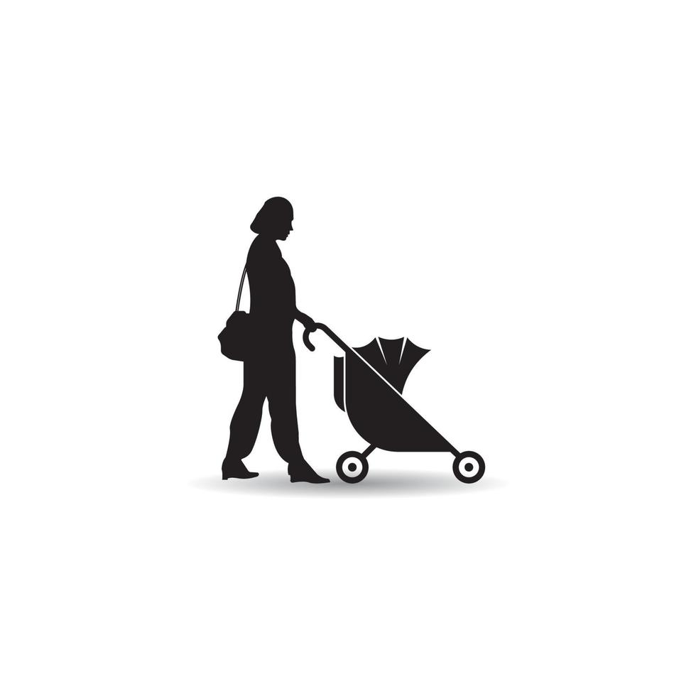 design de modelo de ilustração vetorial de ícone de carrinho de bebê vetor
