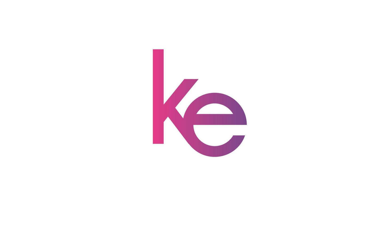 letras do alfabeto iniciais monograma logotipo ke, ek, ke e vetor