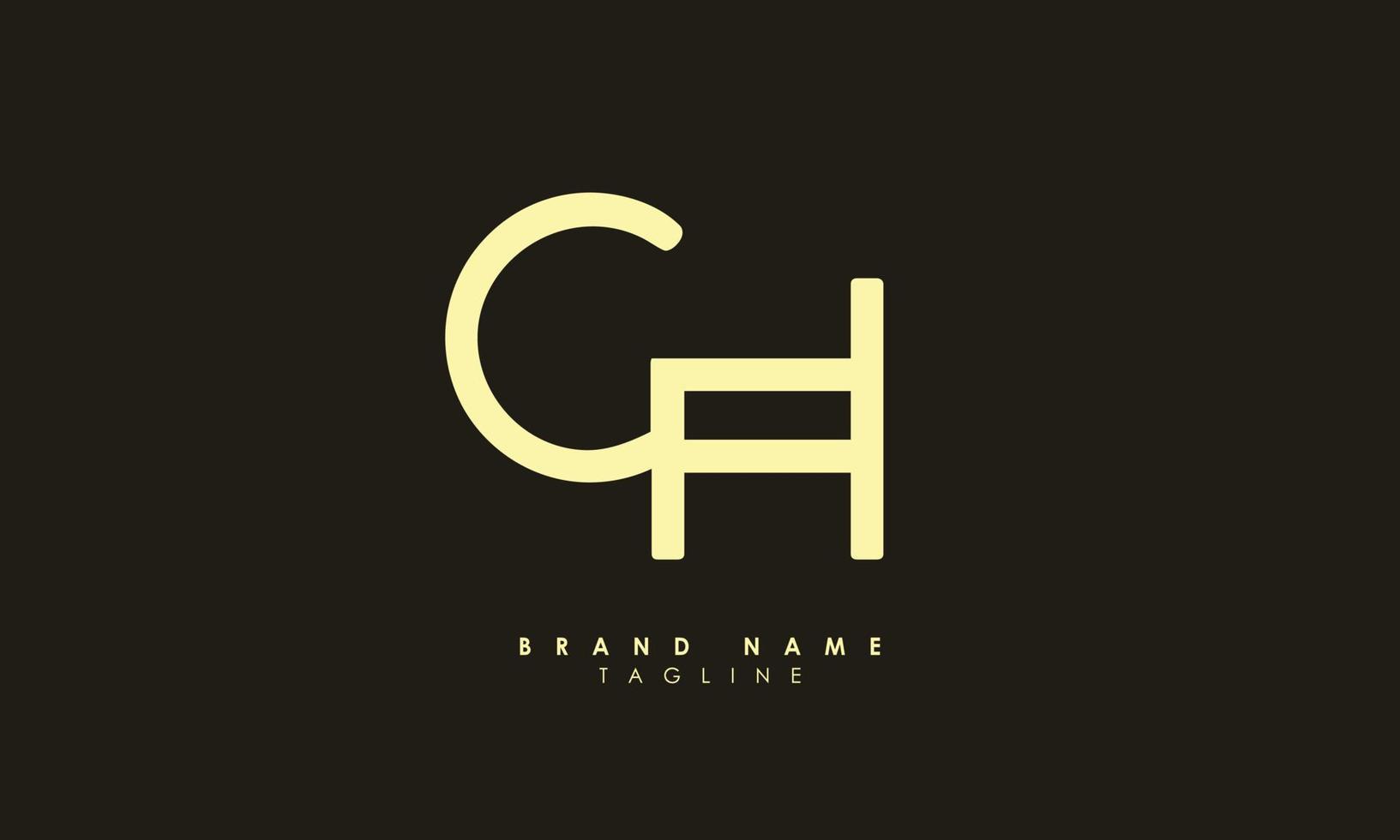 letras do alfabeto iniciais monograma logotipo ch, hc, c e h vetor
