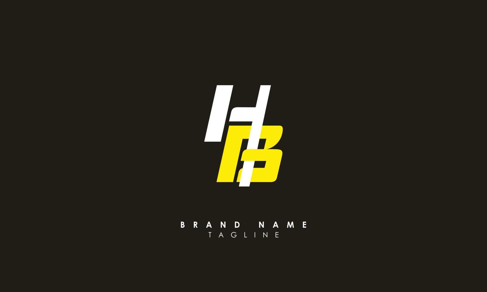 letras do alfabeto iniciais monograma logotipo hb, bh, h e b vetor