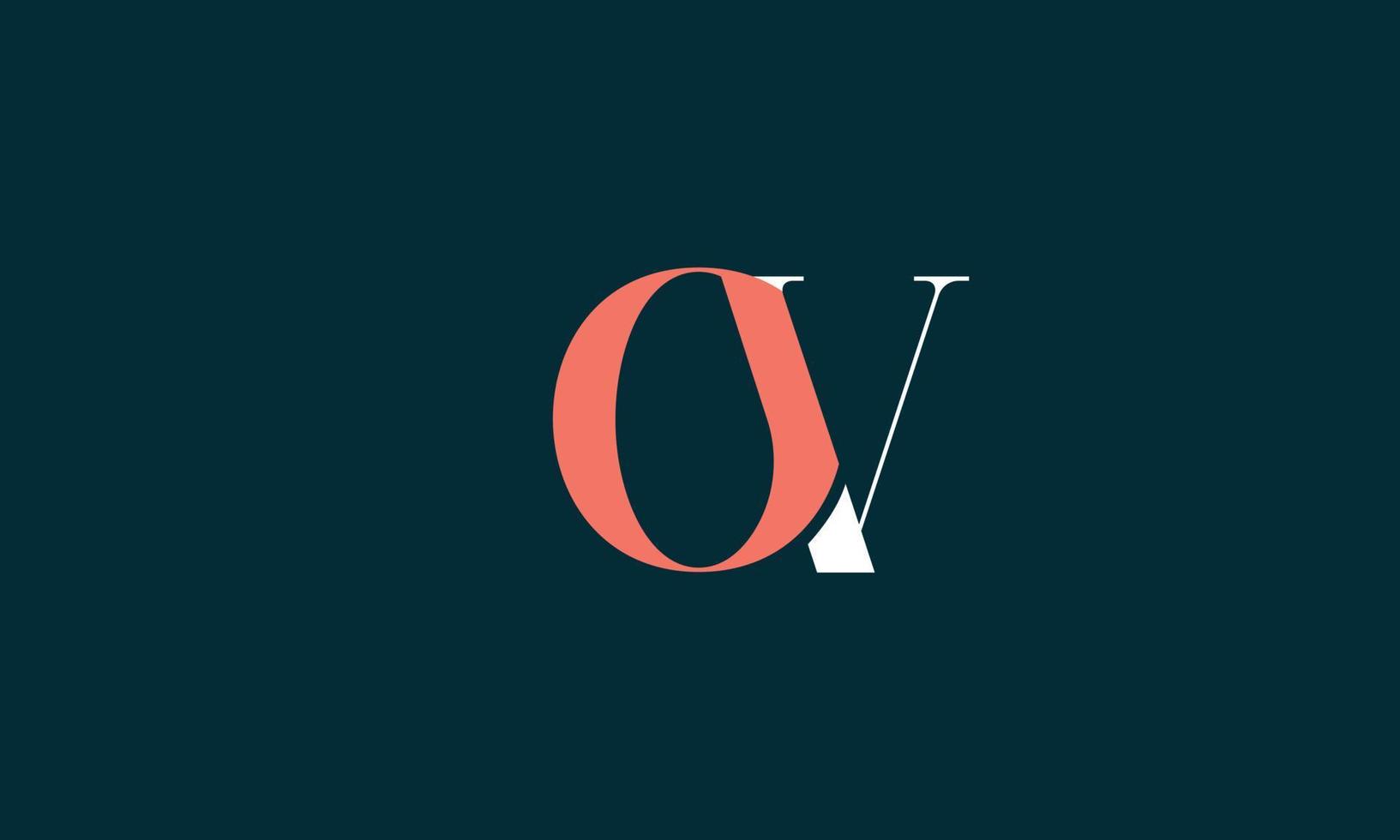 letras do alfabeto iniciais monograma logotipo ov, vo, o e v vetor