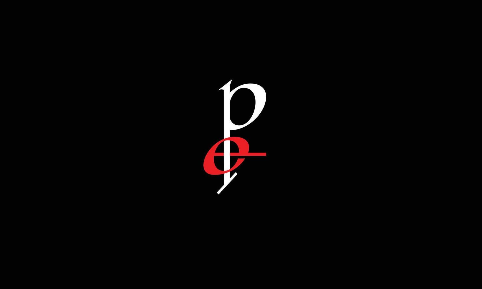 letras do alfabeto iniciais monograma logotipo ep, pe, e e p vetor