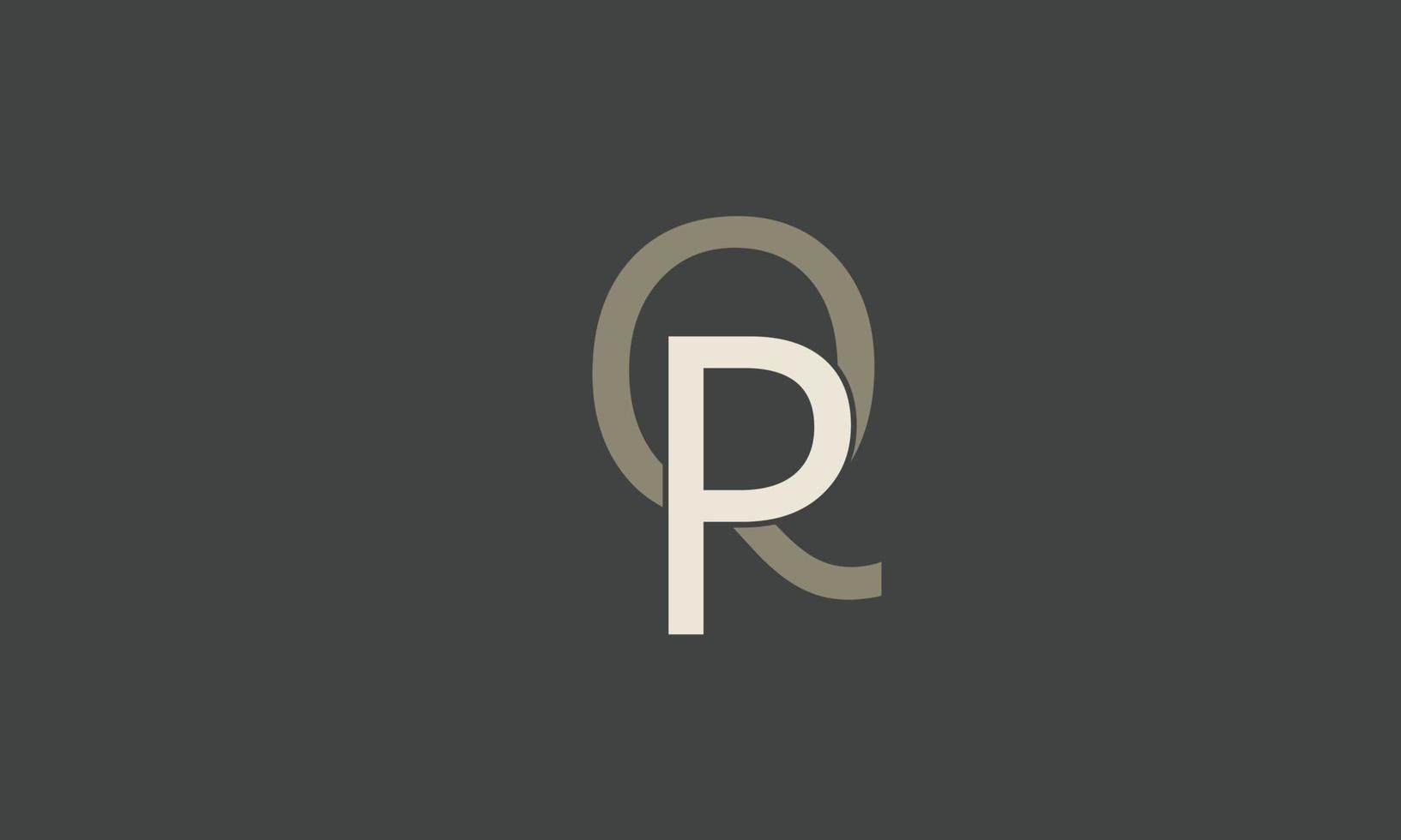 letras do alfabeto iniciais monograma logotipo qr, rq, q e r vetor
