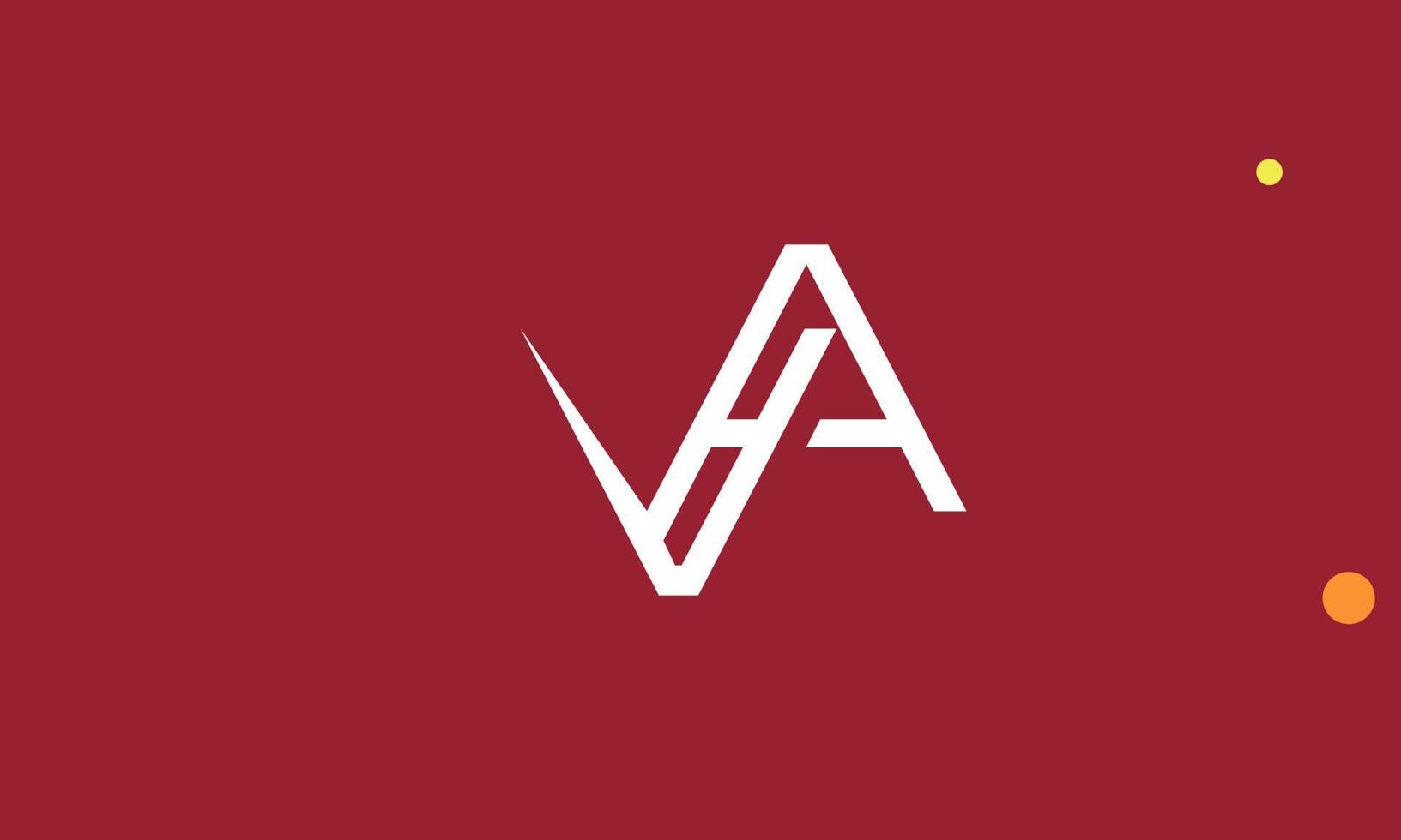 letras do alfabeto iniciais monograma logotipo va, av, v e a vetor