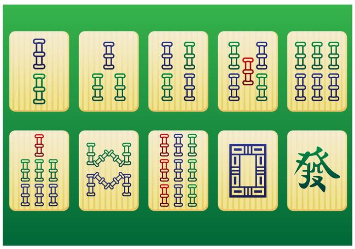 Pedaços mahjong 2º pacote - vetor