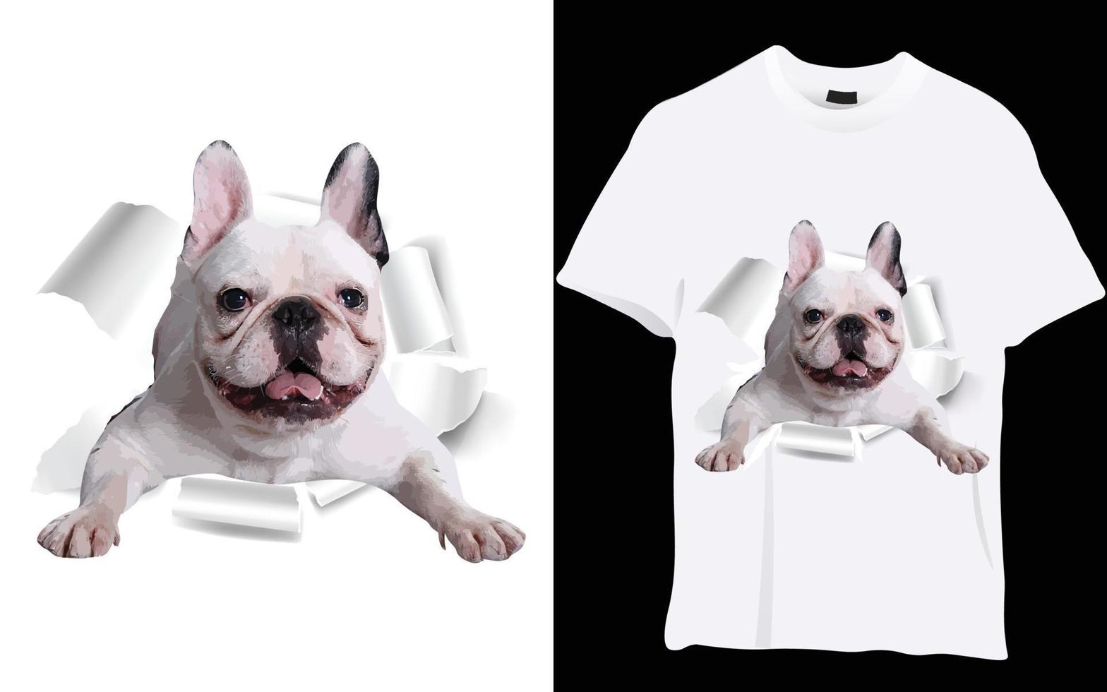 design de camiseta de cachorro vetor