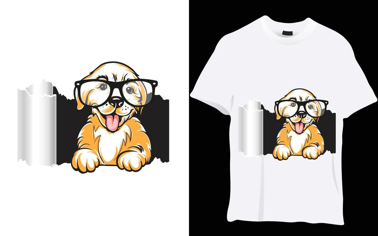 design de camiseta de cachorro vetor