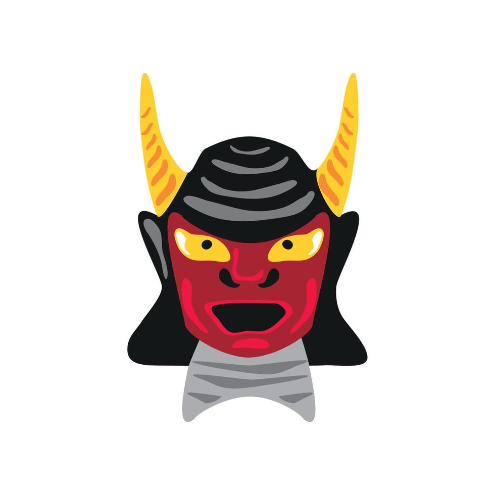 máscara de samurai japonesa vetor