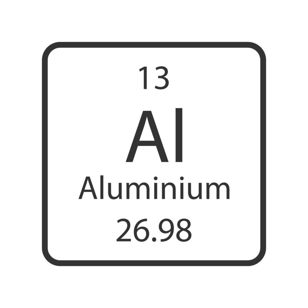 símbolo de alumínio. elemento químico da tabela periódica. ilustração vetorial. vetor