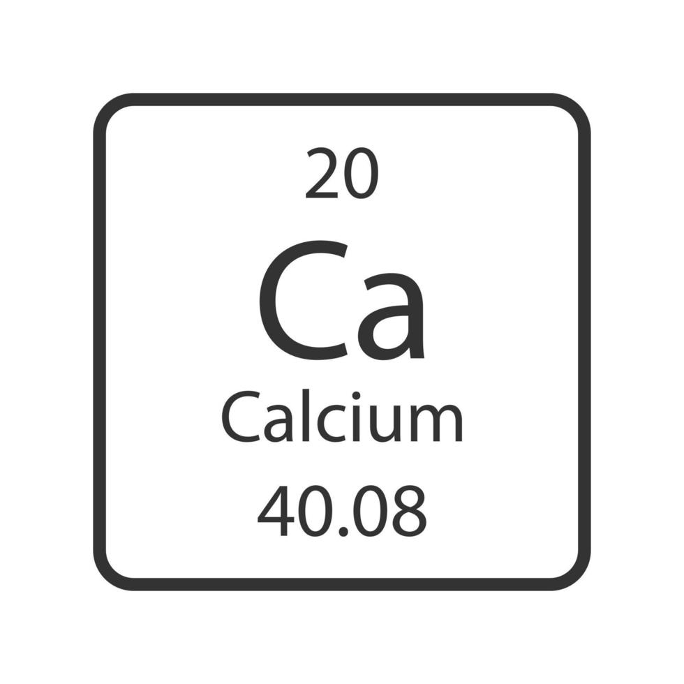 símbolo de cálcio. elemento químico da tabela periódica. ilustração vetorial. vetor