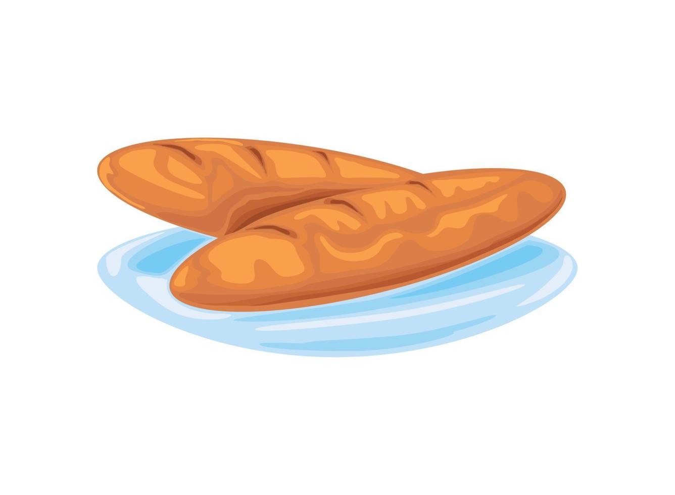 ícone de pão no prato vetor