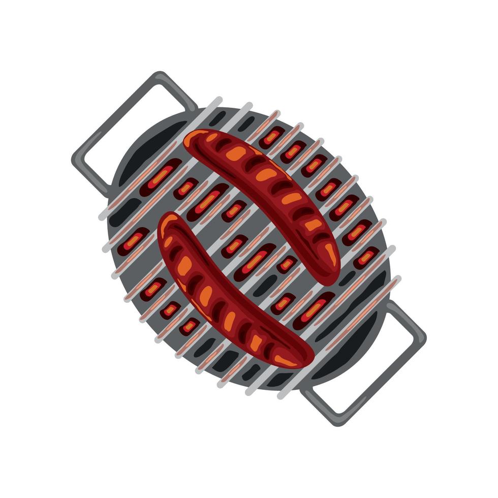 churrasqueira com salsichas vetor