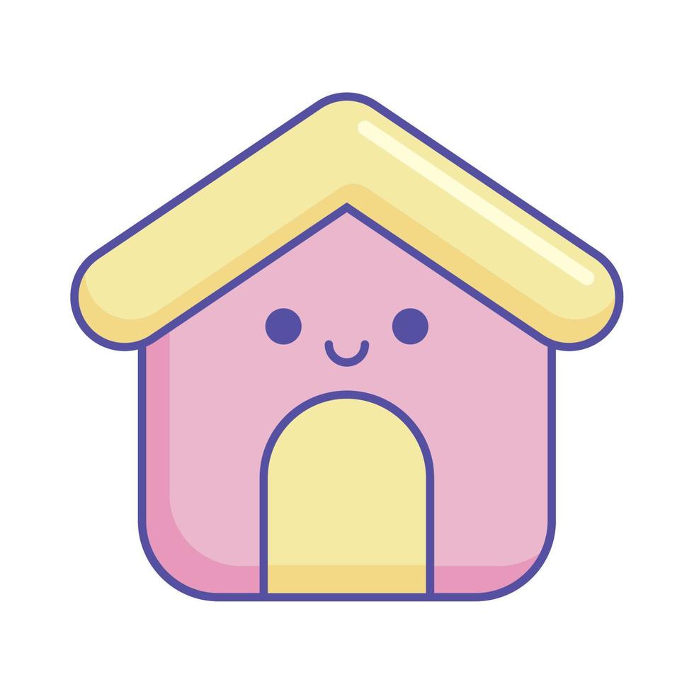 ícone da casa kawaii vetor