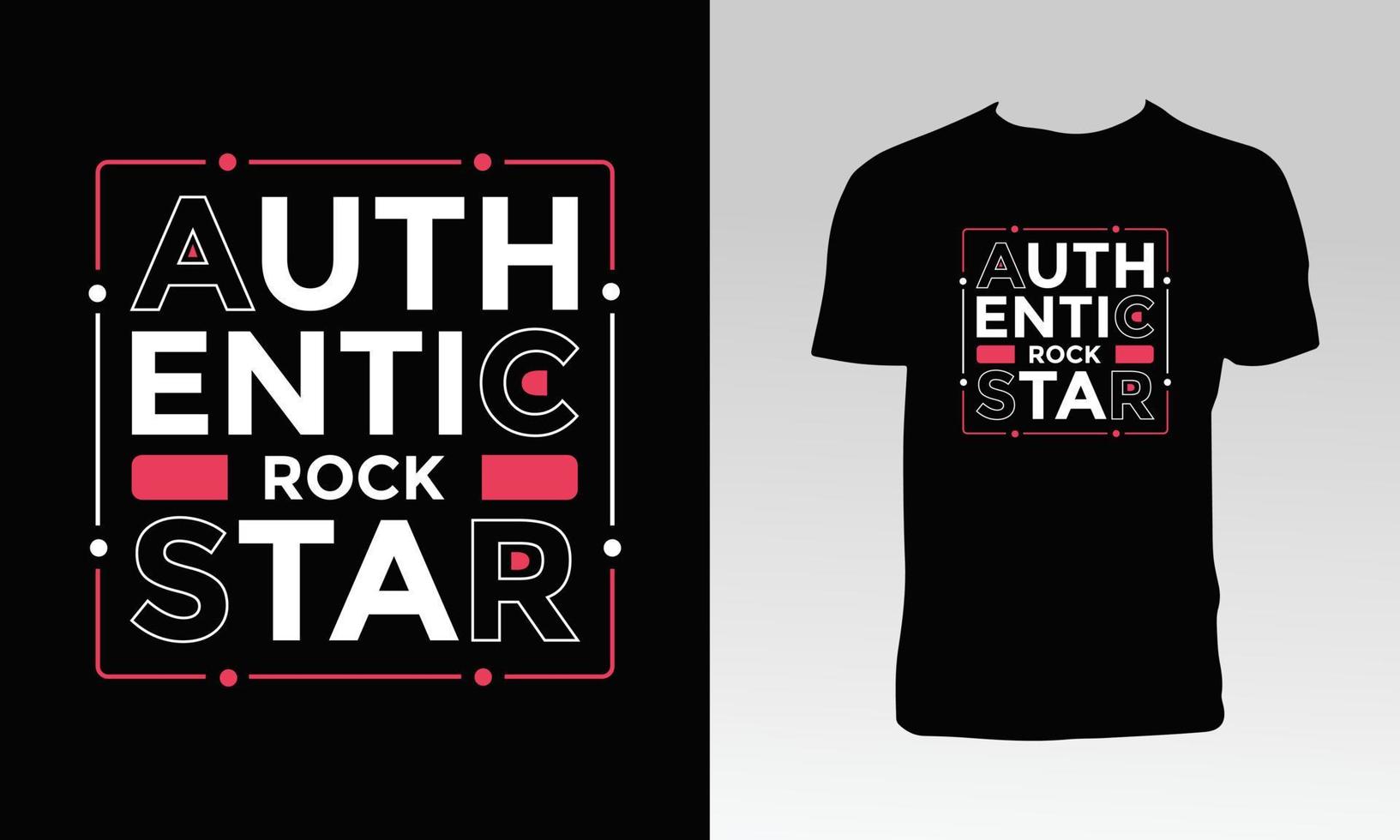 design autêntico de camiseta rockstar vetor