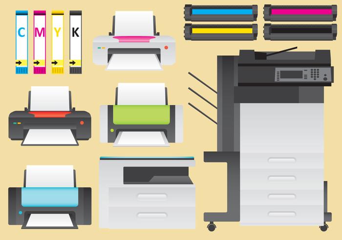 Vector de impressoras a laser e tinta