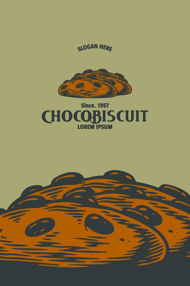 ilustração vetorial de biscoito de chocolate vetor