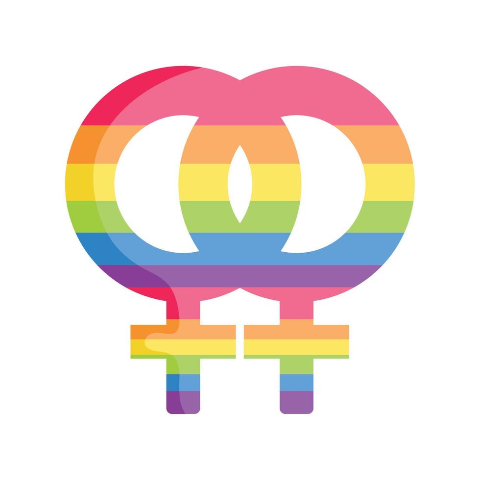 orgulho lgbtq gênero feminino emblema vetor