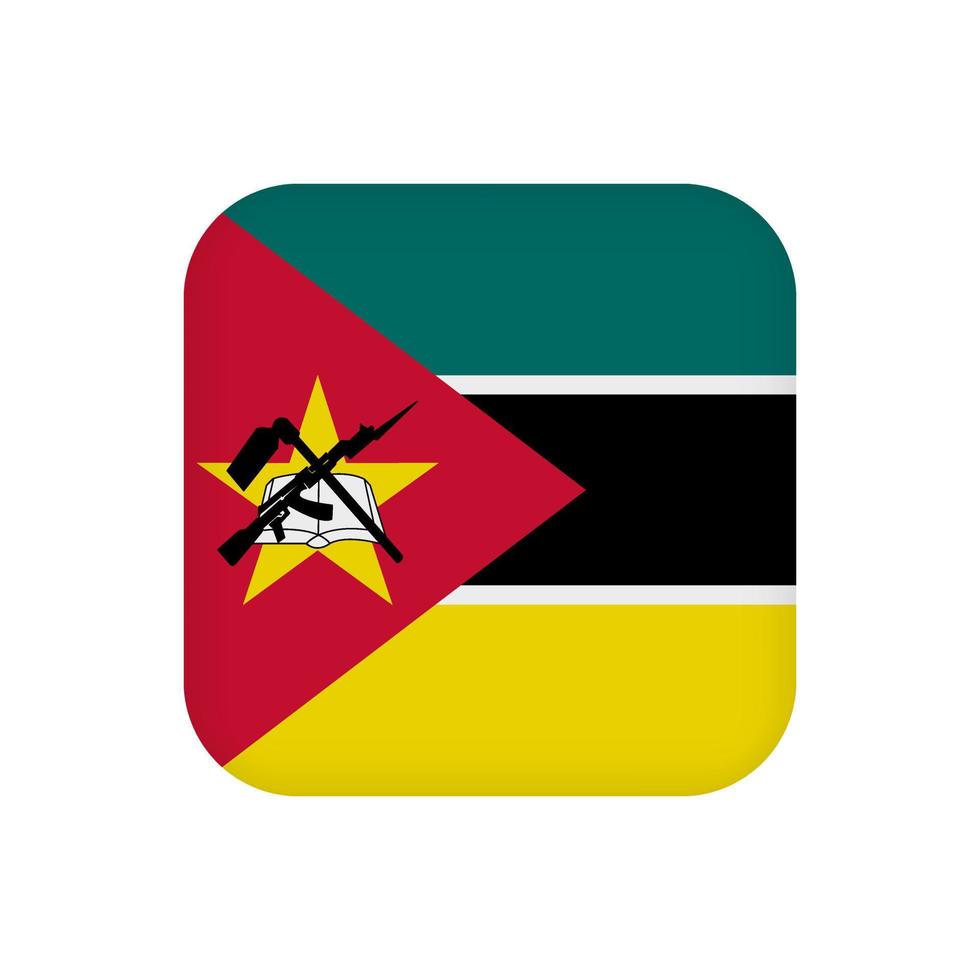 bandeira de Moçambique, cores oficiais. ilustração vetorial. vetor