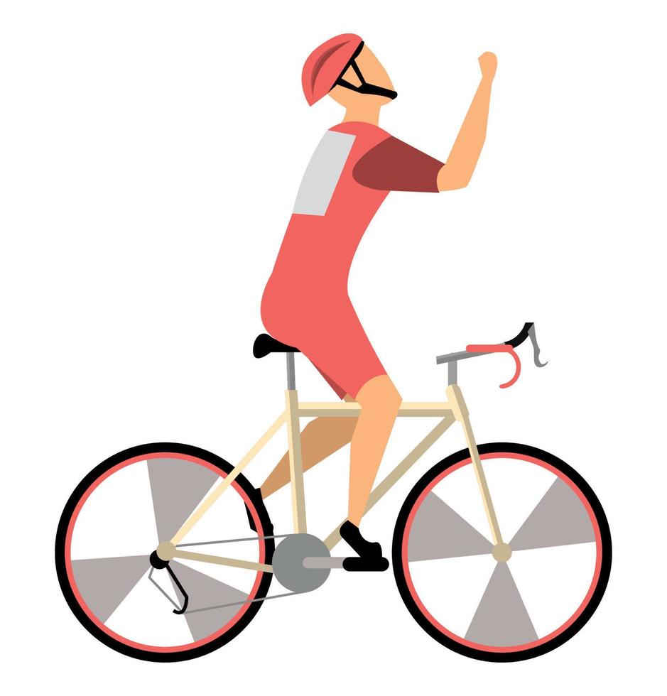 ciclista com uniforme vermelho vetor