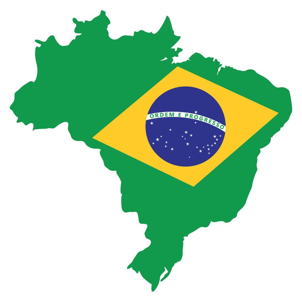 bandeira do brasil no mapa vetor