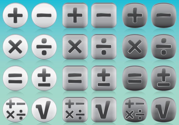 Vetores de ícones da aplicação de matemática