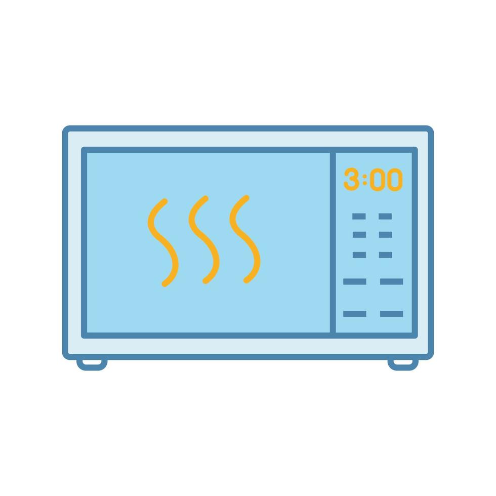 ícone de cor do forno de microondas. forno elétrico. aquecimento e preparo de alimentos. utensílio de cozinha. ilustração vetorial isolada vetor