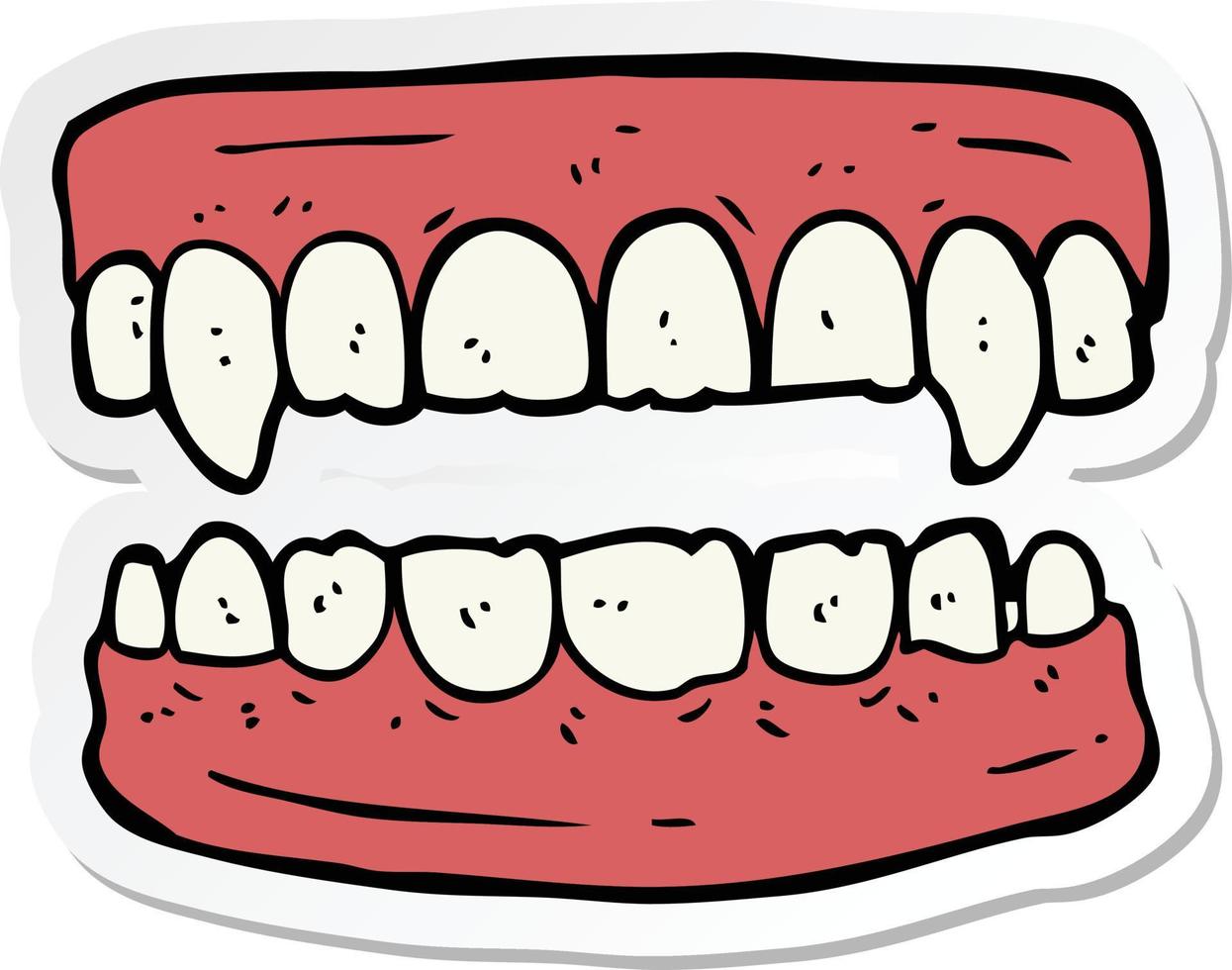 adesivo de dentes de vampiro de desenho animado vetor