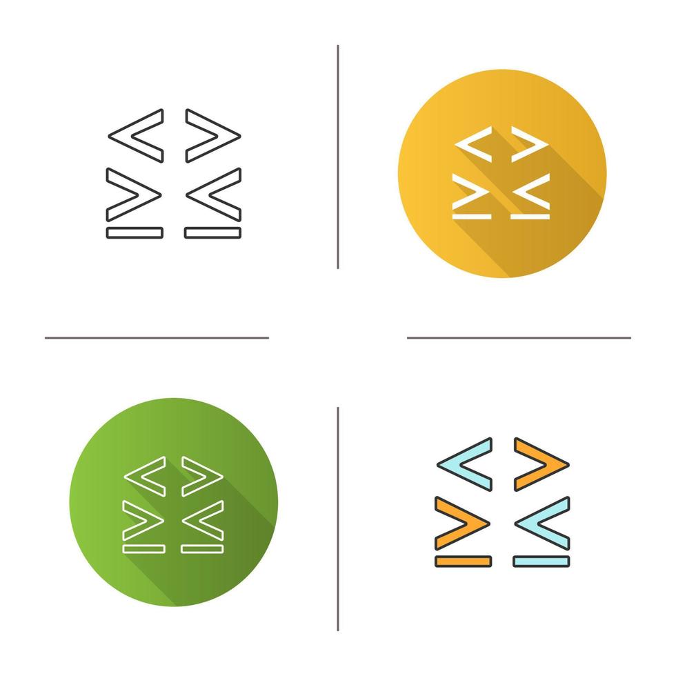 ícone de símbolos matemáticos. é menor, maior ou igual a sinais. design plano, estilos lineares e de cores. ilustrações vetoriais isoladas vetor