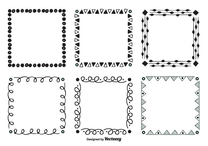 Caixilhos vetoriais de estilo desenhado à mão vetor