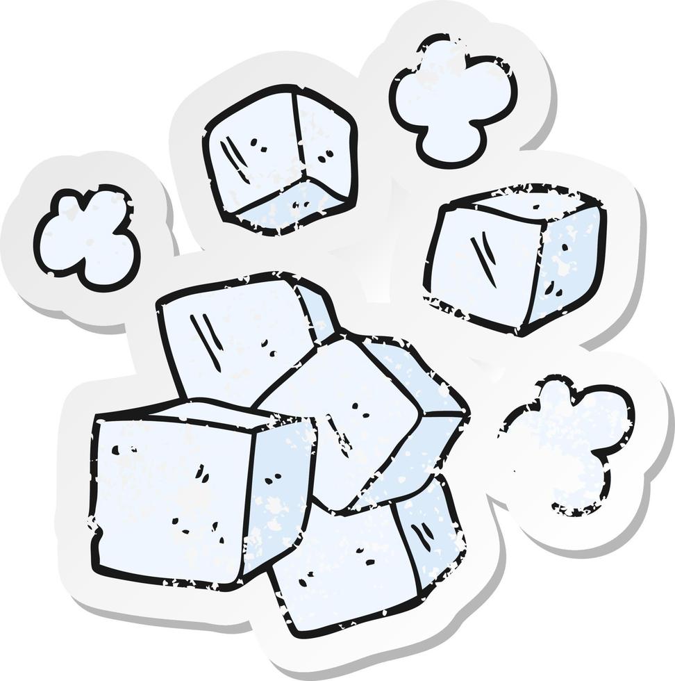 vinheta angustiada de cubos de gelo de desenho animado vetor