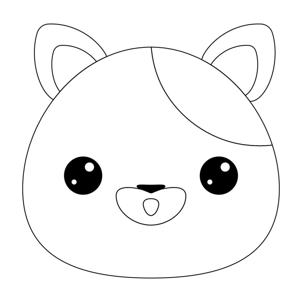 página para colorir de desenho de gato kawaii para crianças 1613481 Vetor  no Vecteezy