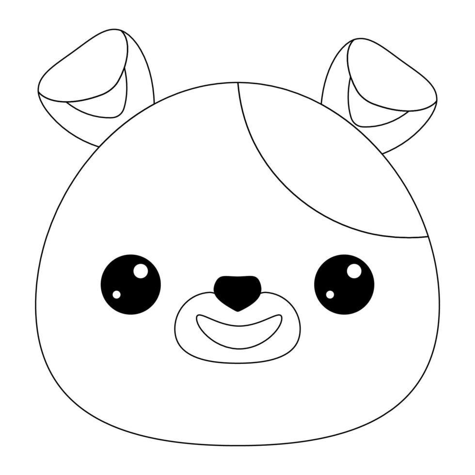 Arte de contorno para crianças, página de livro para colorir, cachorro  kawaii, páginas para colorir para crianças, estilo infantil branco completo