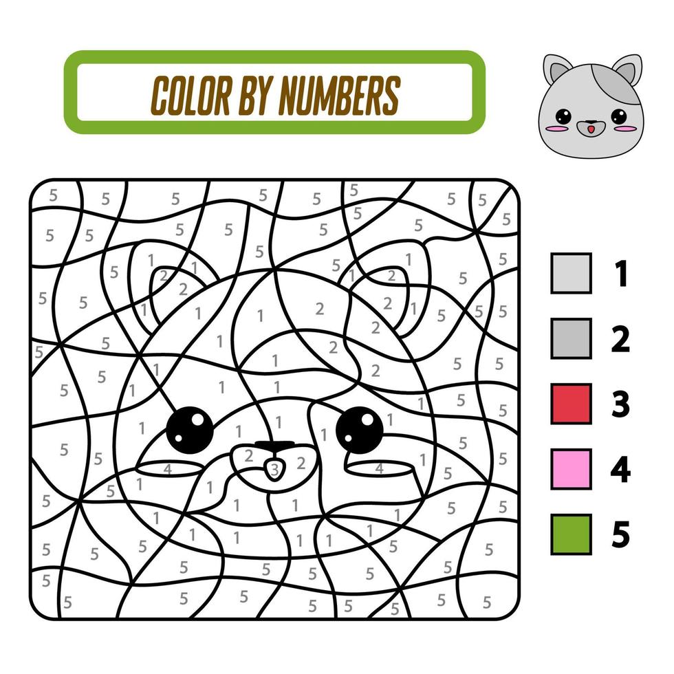 Desenho de Colorir com números: Gato para colorir