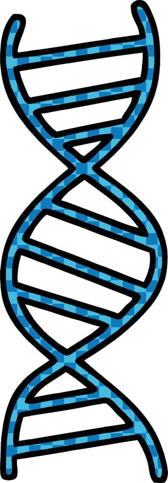 fita de dna de desenho animado estilo quadrinhos vetor